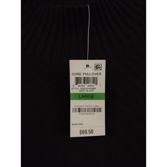 Charter Club Cable Knit Sweater Pullover Top Black NWT Women's Size Large - Picture 4 of 9